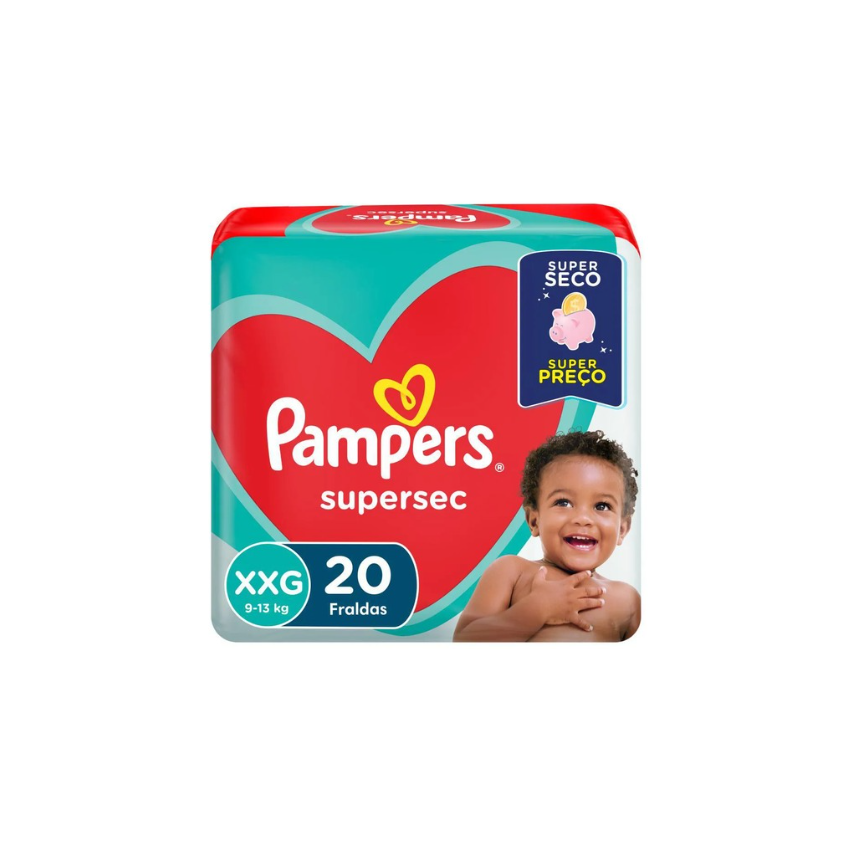 FRALDA PAMPERS SUPERSEC XXG 20 UNIDADES