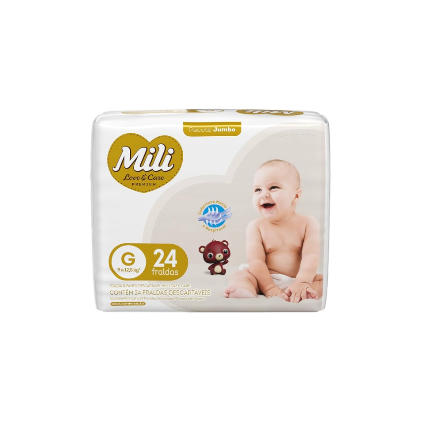 FRALDA LOVECARE JUMBO G COM 24 UNIDADES