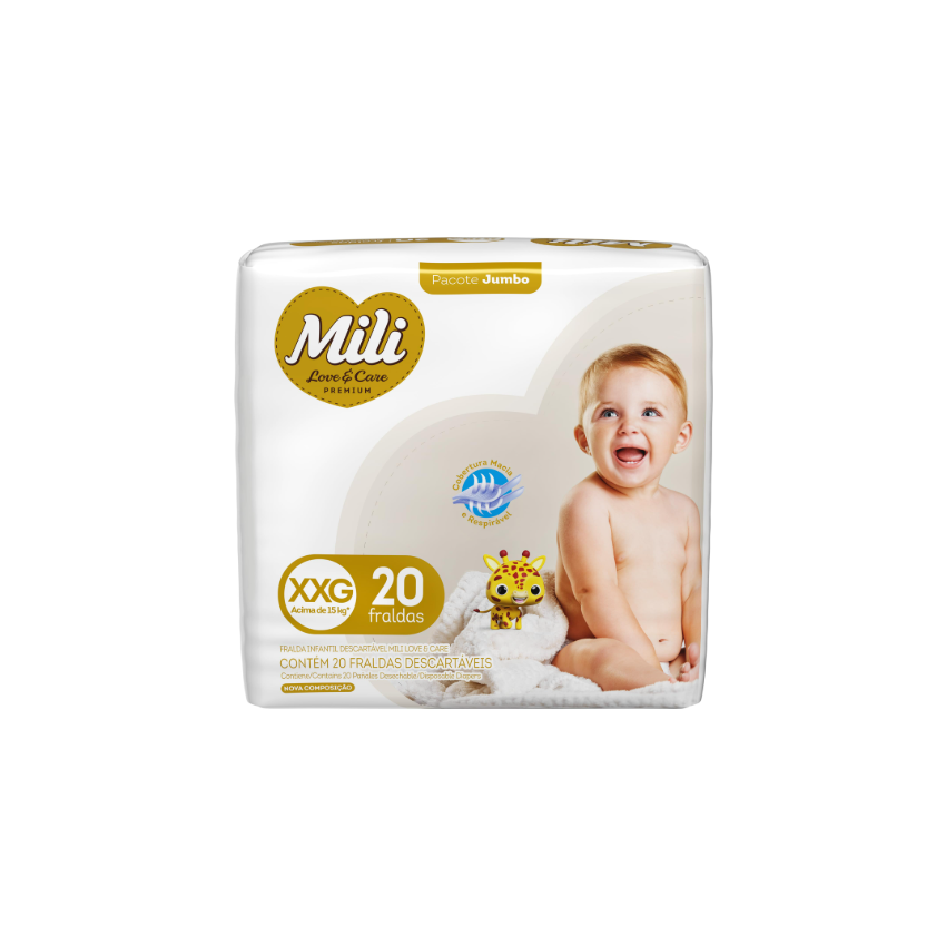 FRALDA LOVECARE JUMBO XXG COM 20 UNIDADES