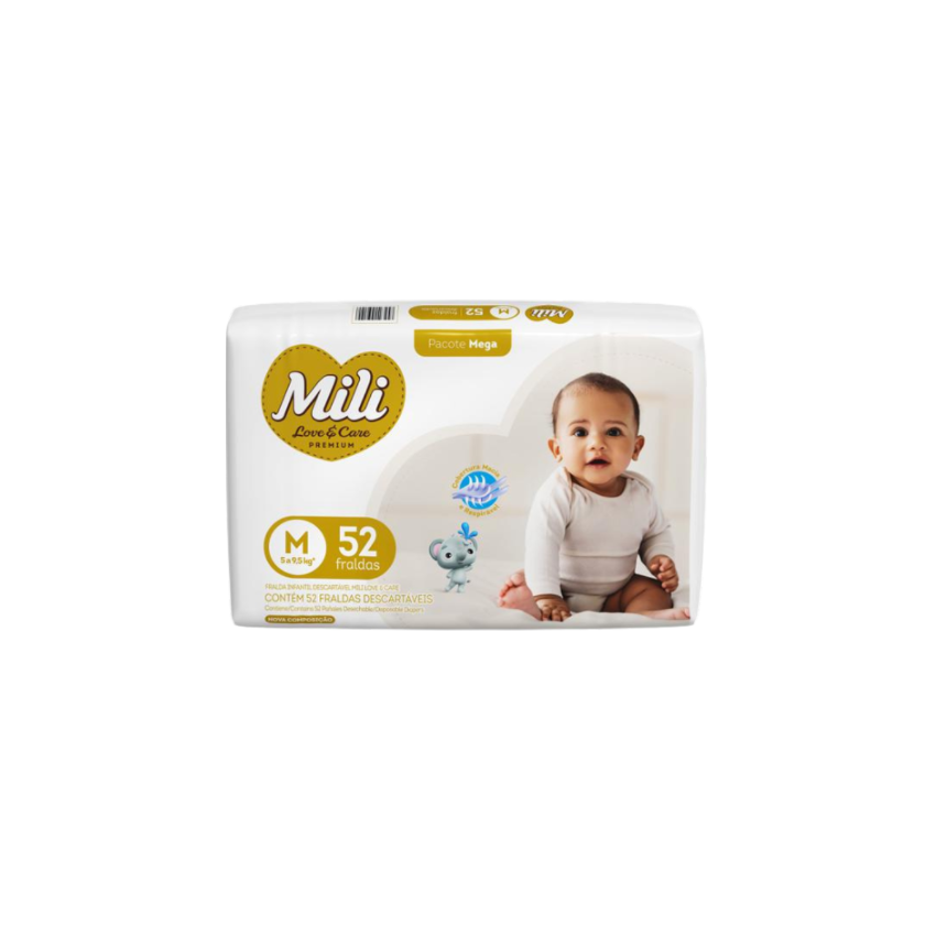 FRALDA LOVECARE MEGA M COM 52 UNIDADES