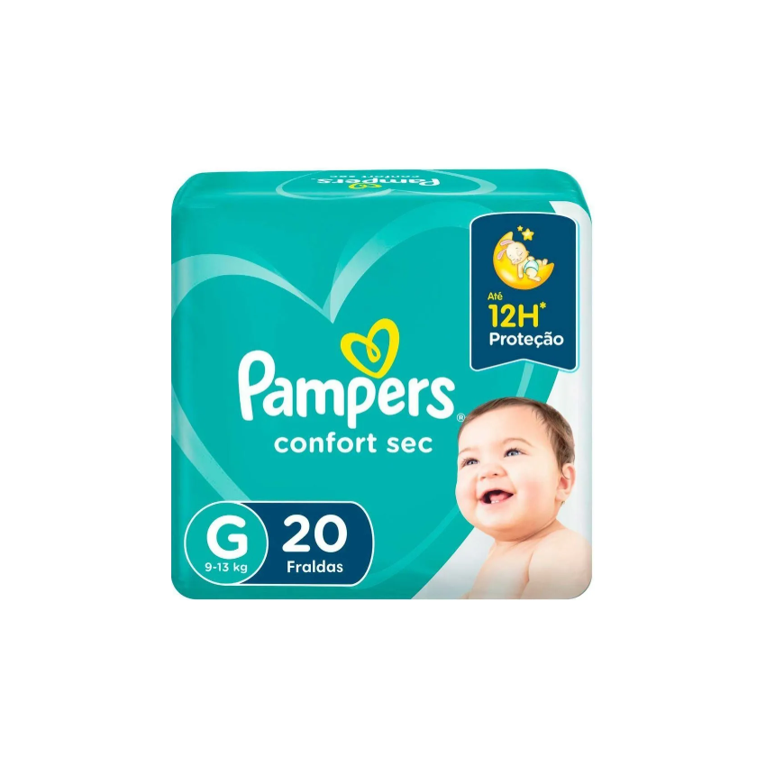 FRALDA PAMPERS CONFORT SEC G COM 20 UNIDADES