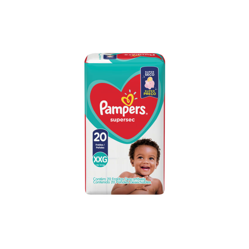 FRALDA PAMPERS SUPERSEC XXG 20 UNIDADES