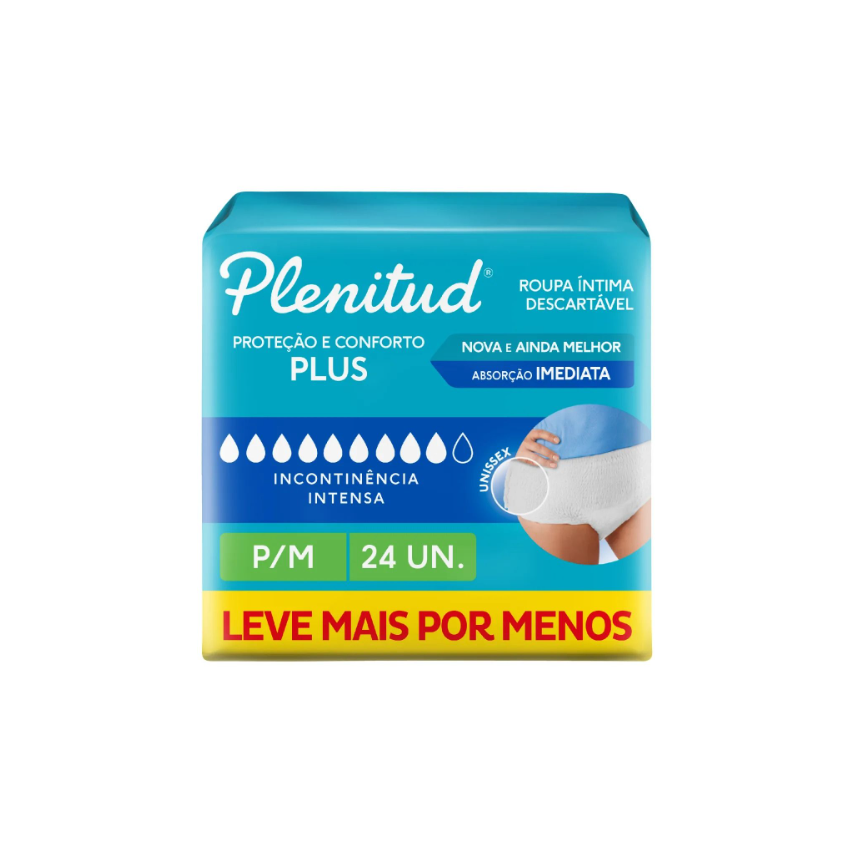 ROUPA INTIMA PLENITUDE PROTECT PLUS P/M COM COM 24 UNIDADES