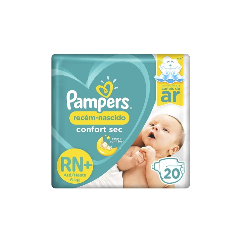 FRALDA PAMPERS CONFORT SEC RN COM 20 UNIDADES