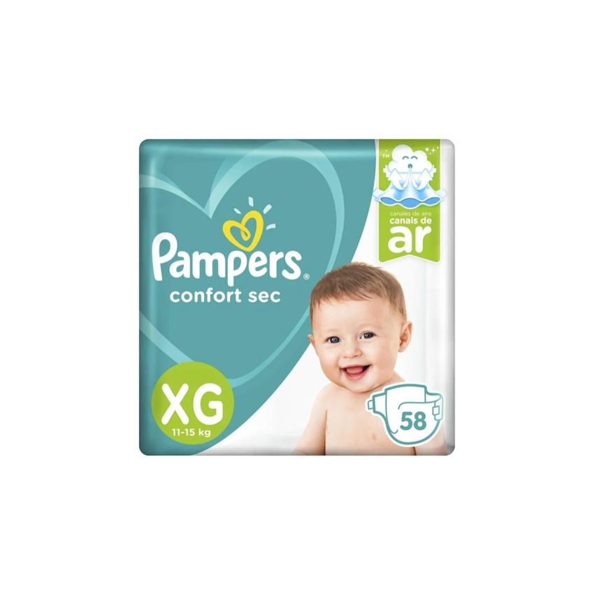 FRALDA PAMPERS CONFORTSEC SUPER BAG XG COM 58 UNIDADES