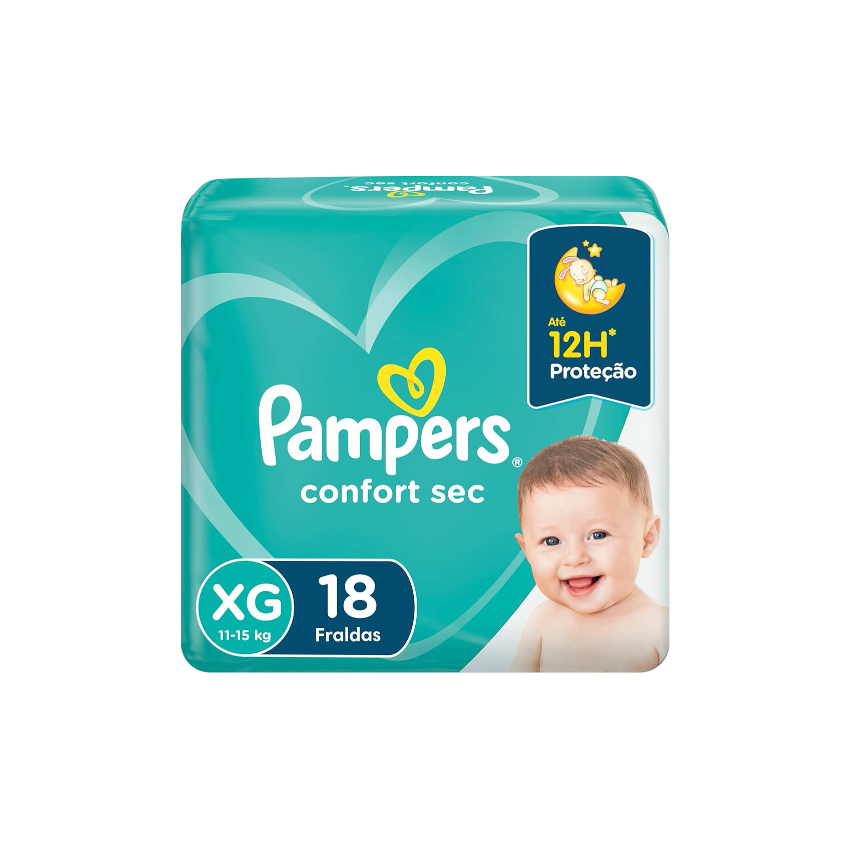 FRALDA PAMPERS CONFORT SEC XG COM 18 UNIDADES