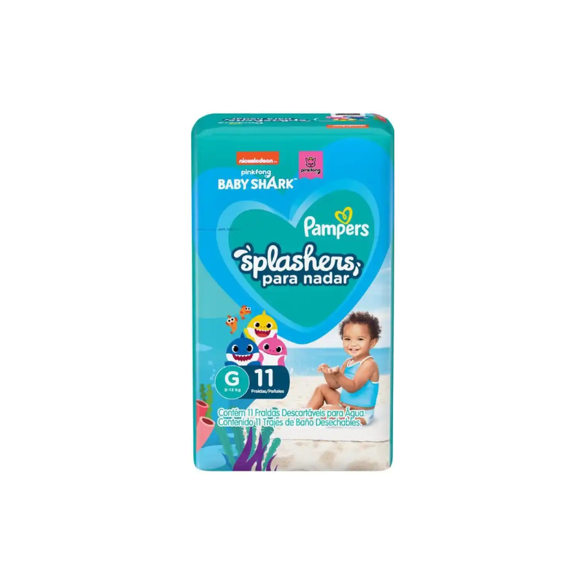 FRALDA PAMPERS SPLASHERS COM M/G 11 UNIDADES