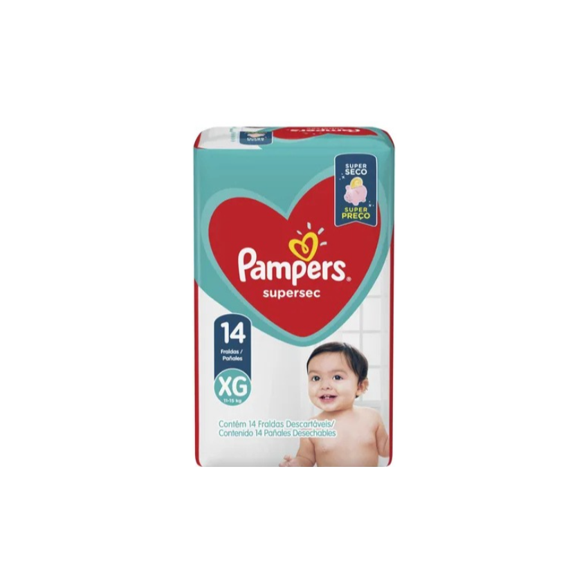 FRALDA PAMPERS SUPERSEC ECONOMICA XG 14 UNIDADES