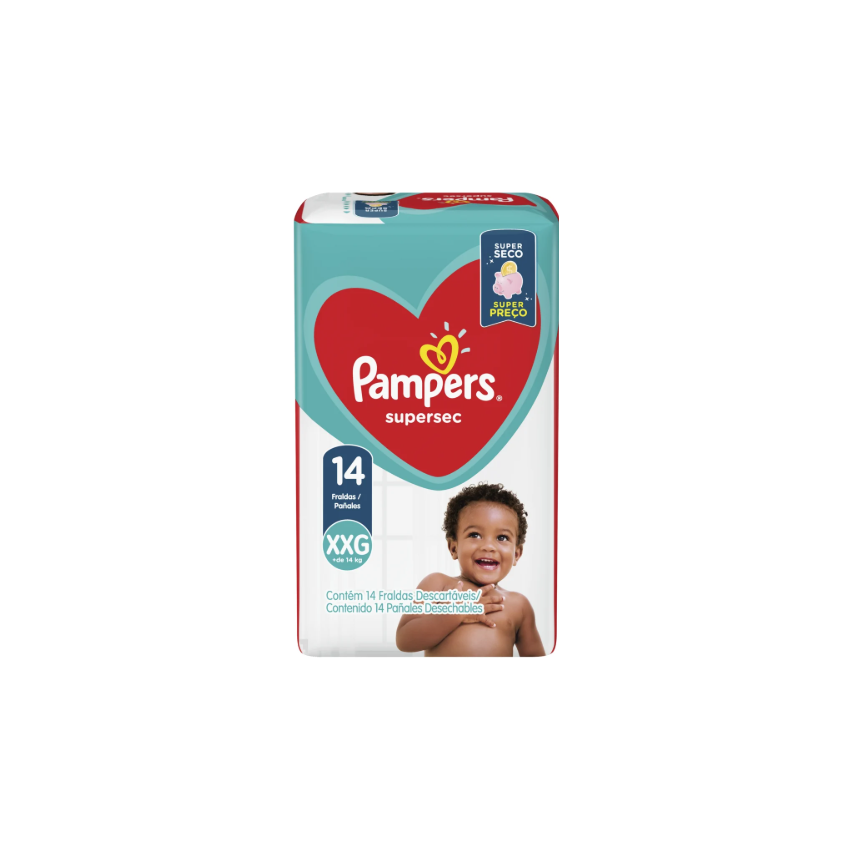 FRALDA PAMPERS SUPERSEC ECONOMICA XXG 14 UNIDADES