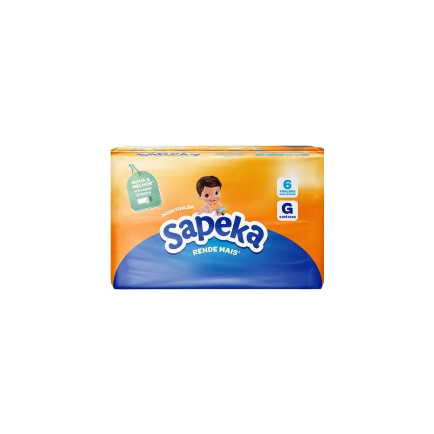 FRALDA SAPEKA REG RENDE MAIS G 6 UNIDADES