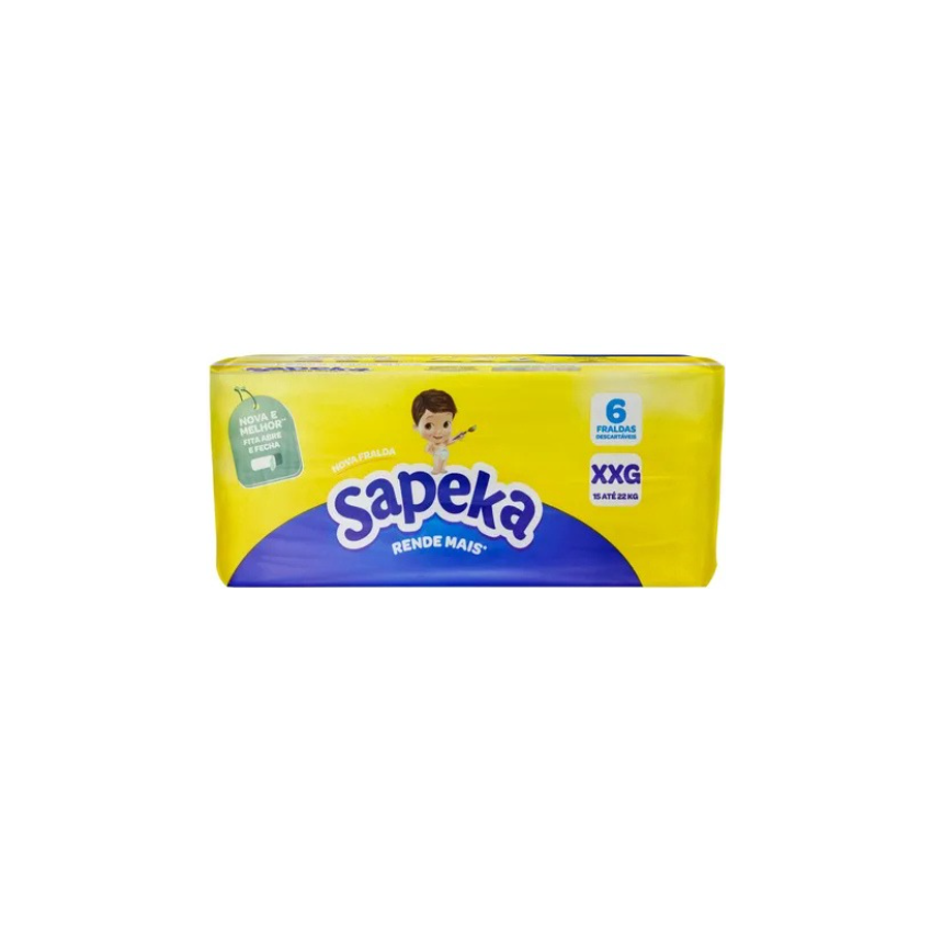 FRALDA SAPEKA REG RENDE MAIS XXG 6 UNIDADES