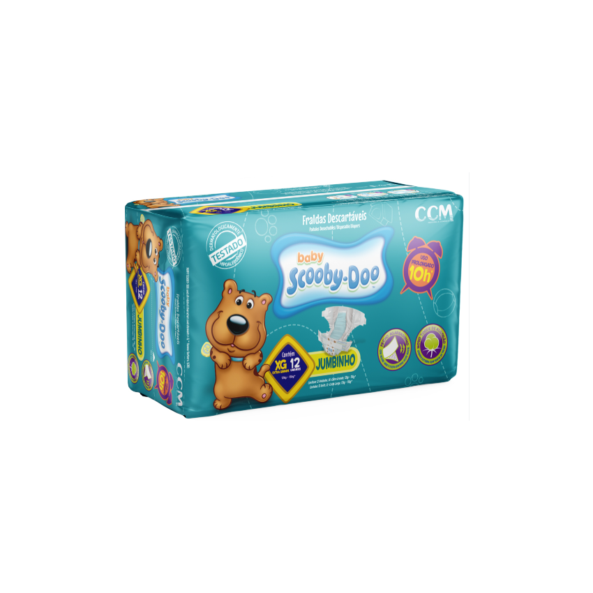 FRALDA SCOOBY DOO JUMBINHO EG COM 12 UNIDADES