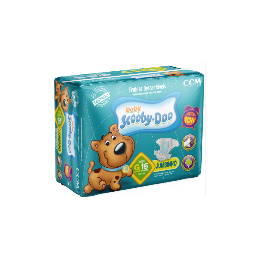 FRALDA SCOOBY DOO JUMBINHO G COM 16 UNIDADES