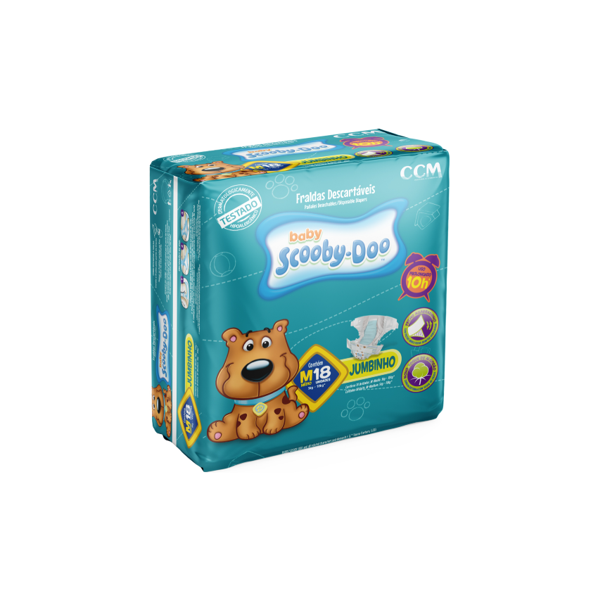 FRALDA SCOOBY DOO JUMBINHO M COM 18 UNIDADES