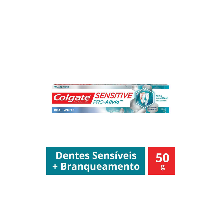 CREME DENTAL COLGATE SENSITIVE PRO-ALÍVIO REAL WHITE 50G