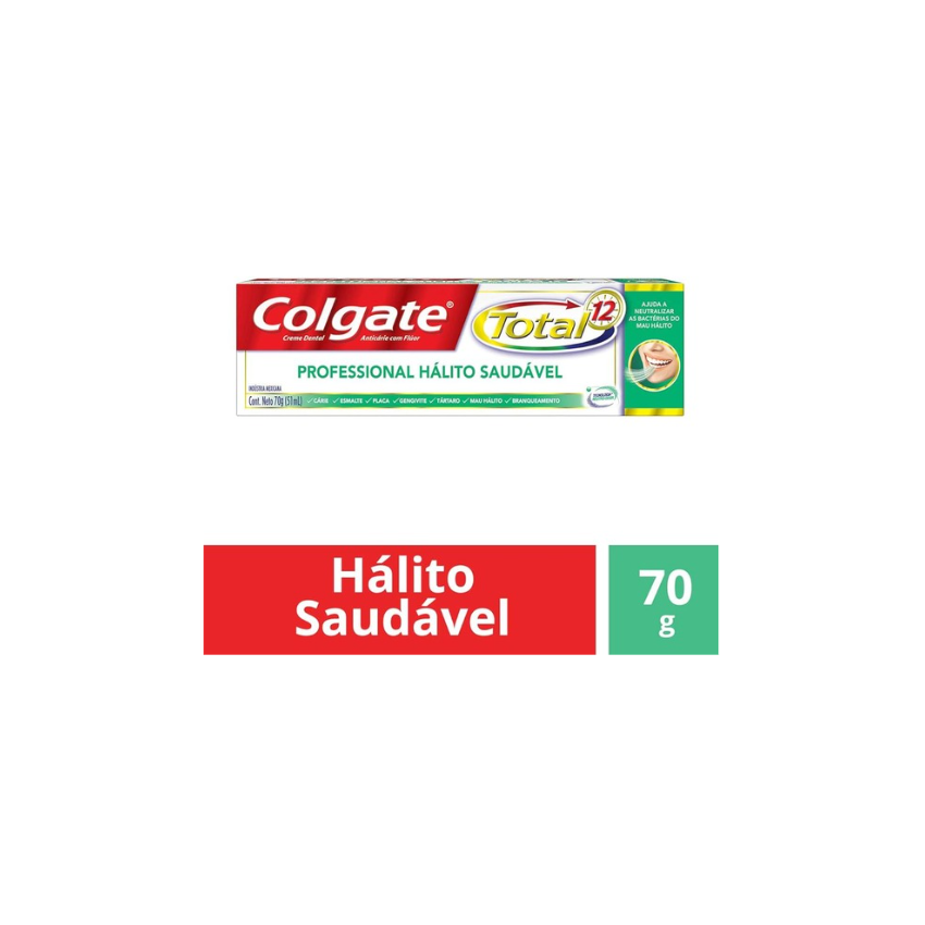 CREME DENTAL COLGATE TOTAL 12 PROF. HÁLITO SAUDÁVEL 70G