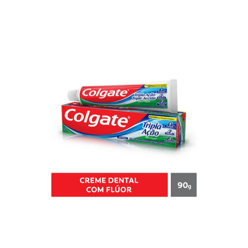 CREME DENTAL COLGATE TRIPLA AÇÃO MENTA ORIGINAL 90G