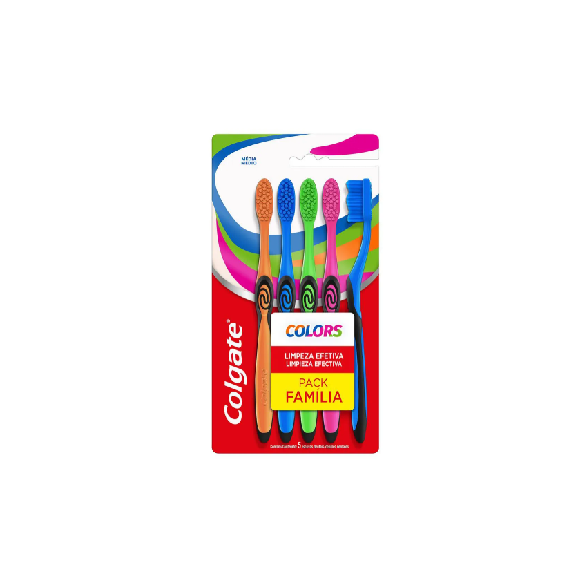 ESCOVA DENTAL COLGATE COLORS 5 UNIDADES