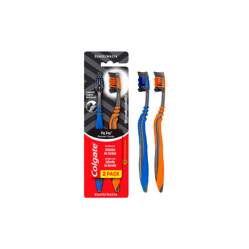 ESCOVA DENTAL COLGATE ZIG ZAG CARVAO 2 UNIDADES