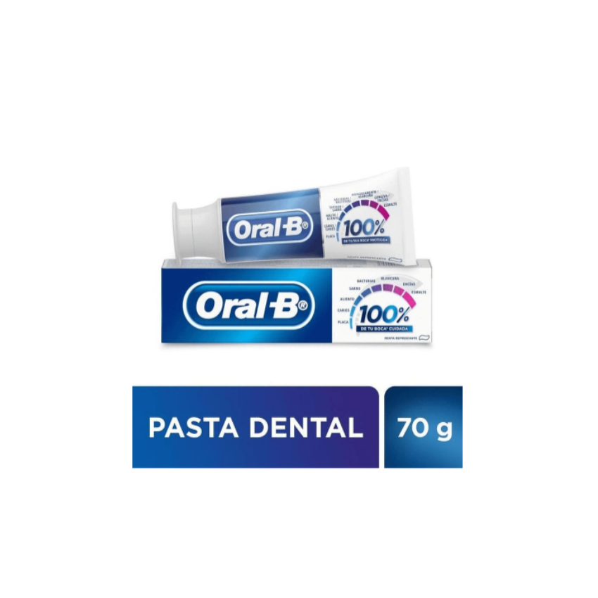 CREME DENTAL ORAL B 100% 70g MENTA REFRESCANTE