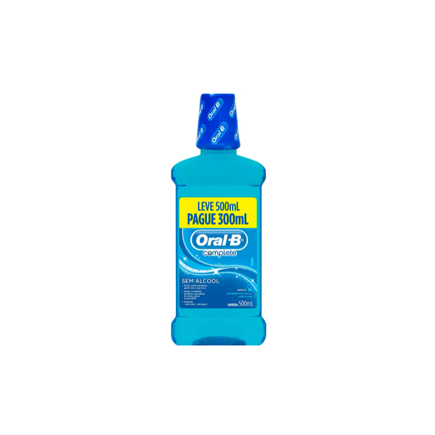 ENXAGUANTE ORAL B COMPLETE 4 EM 1 MENTA L500P300ML