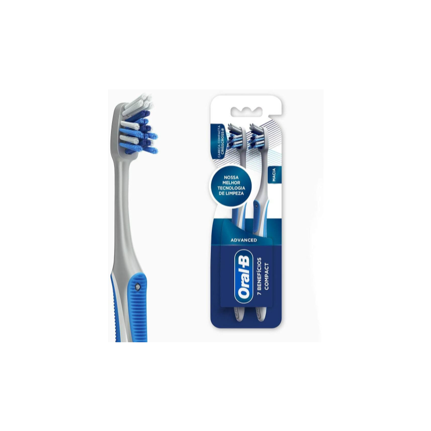 ESCOVA DENTAL ADVANCED ORAL-B COM 2 UNIDADE 