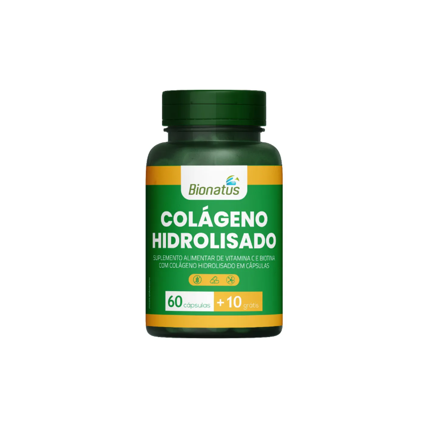 COLAGENO HIDROLISADO COM 60 CAPSULAS + 10 CAPSULAS BIONATUS