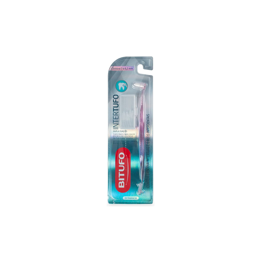 ESCOVA BITUFO INTERFURO CONICA COM 1 UN+6 REFIS INTERDENTAL