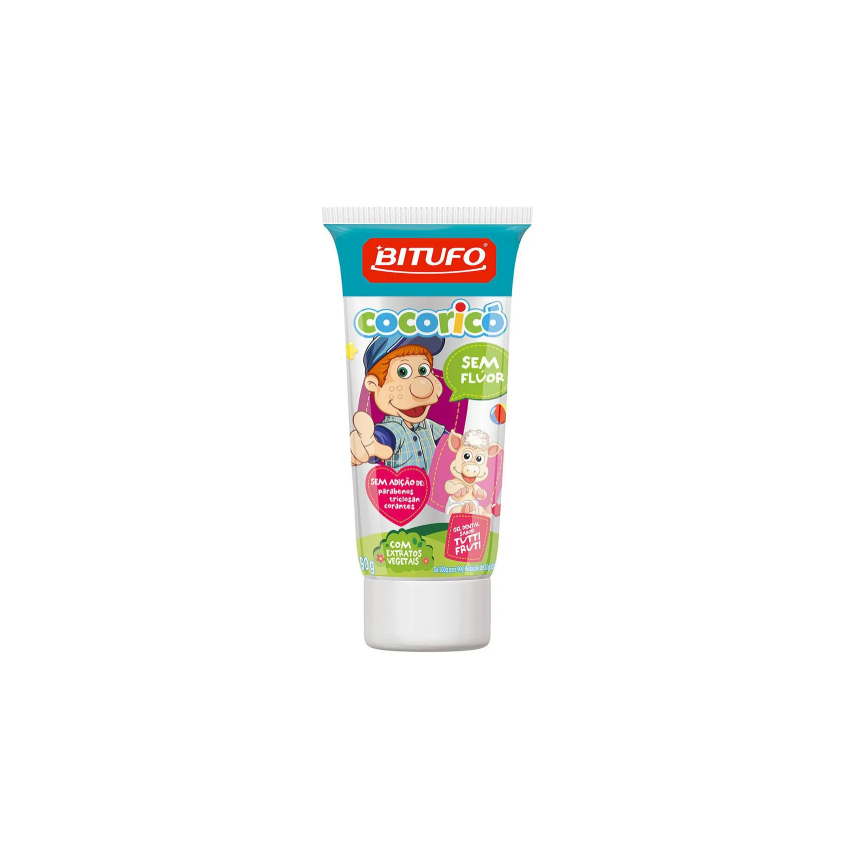 GEL DENTAL COCORICO SEM FLÚOR TUTTI FRUTT 90 GRAMAS