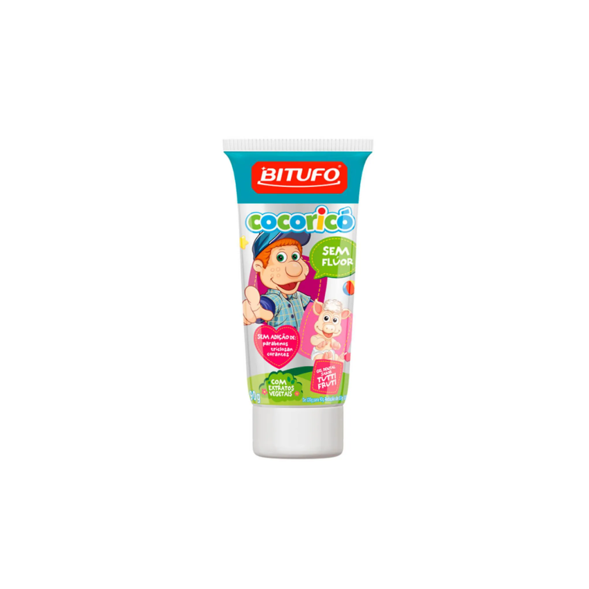 GEL DENTAL INFANTIL BITUFO COCORICO COM FLUOR TUTTI-FRUT 90G