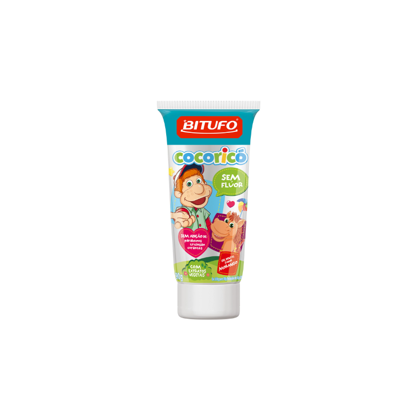 GEL DENT COCORICO SEM FLUOR MORANGO 90G
