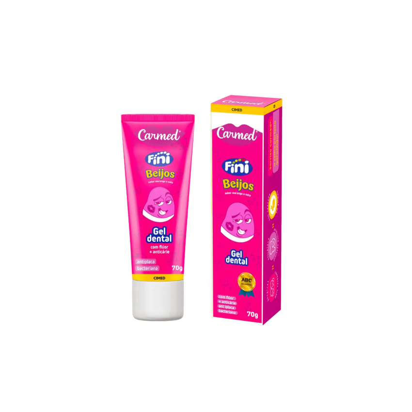 GEL DENTAL CARMED COM FLUOR SABOR MORANGO 70G
