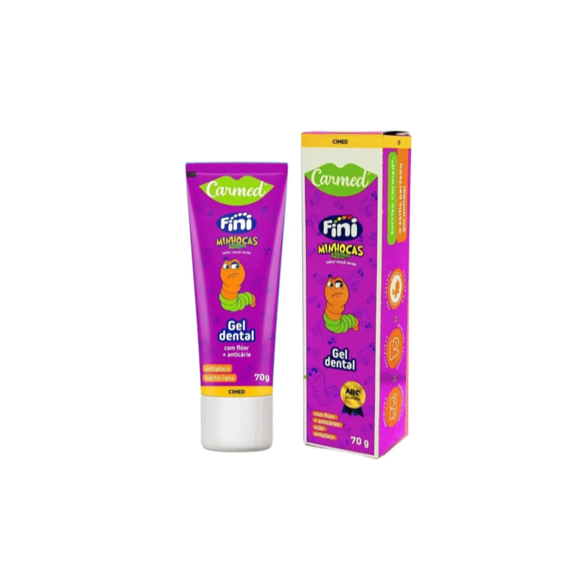 GEL DENTAL CARMED FINI MINHOCAS AZEDINHAS COM FLUOR 70G