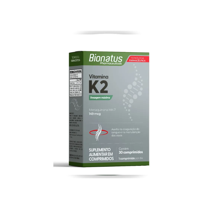 VITAMINA K2 COM 30 COMPRIMIDOS BIONATUS