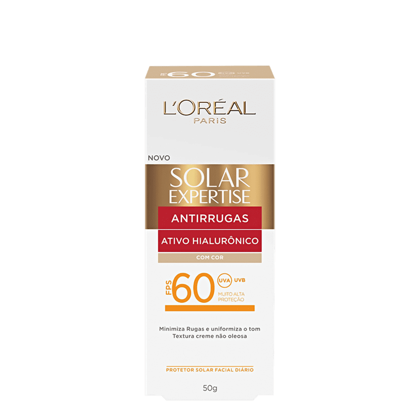 L'ORÉAL PARIS SOLAR EXPERTISE ANTIRRUGAS FPS 60 COM COR 50G