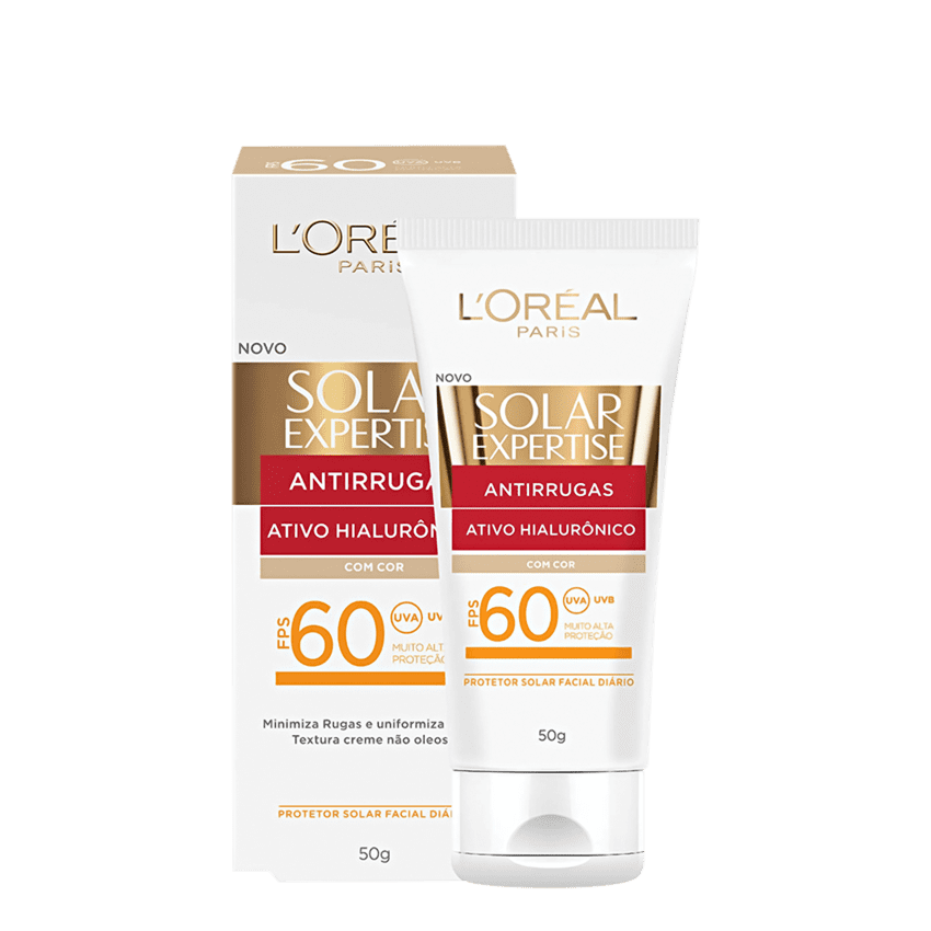 L'ORÉAL PARIS SOLAR EXPERTISE ANTIRRUGAS FPS 60 COM COR 50G
