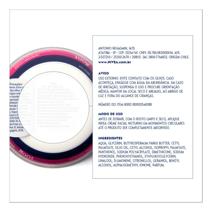 NIVEA FACIAL CREME NOTURNO 100G