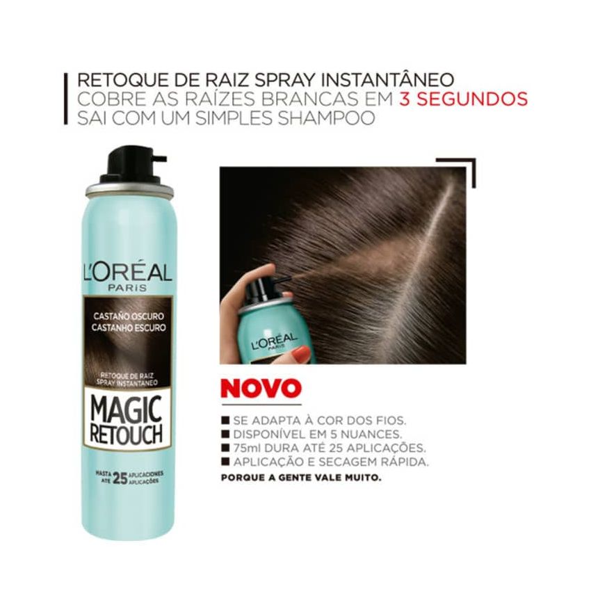 LOREAL MAGIC RETOUCH CASTANHO ESCURO 75ML VAL 12/20