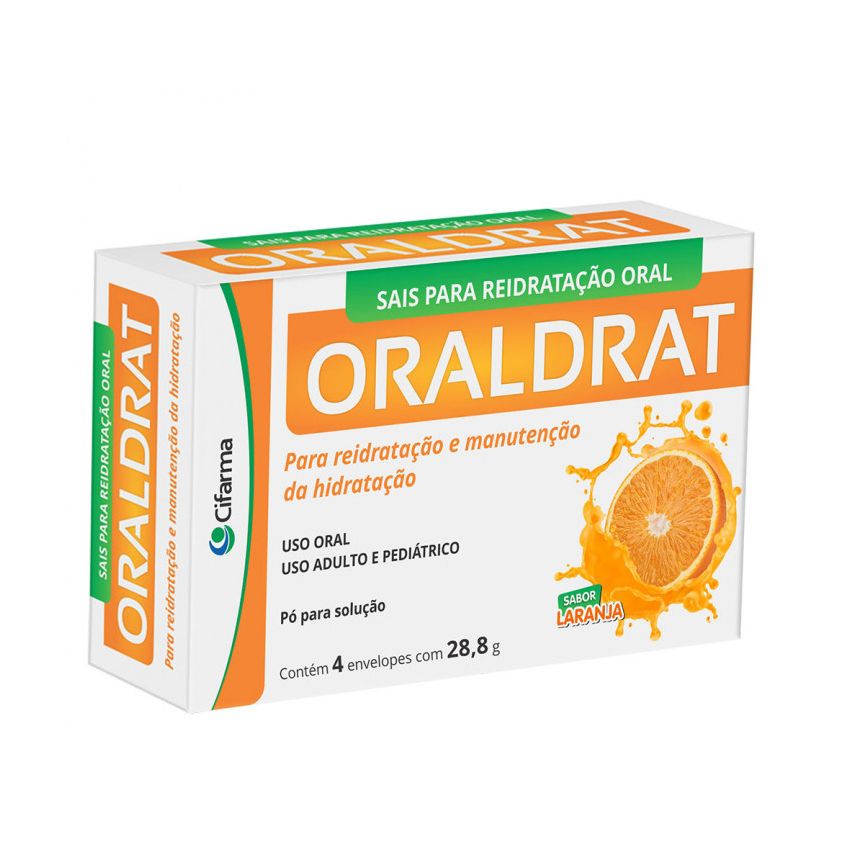 ORALDRAT SABOR LARANJA COM 4 ENVELOPES DE 28,8G