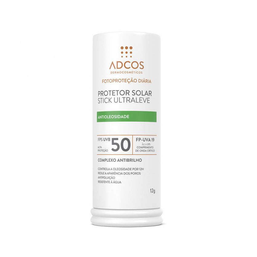 ADCOS PROTETOR SOLAR STICK ULTRALEVE FPS50 ICOLOR 12 GRAMAS