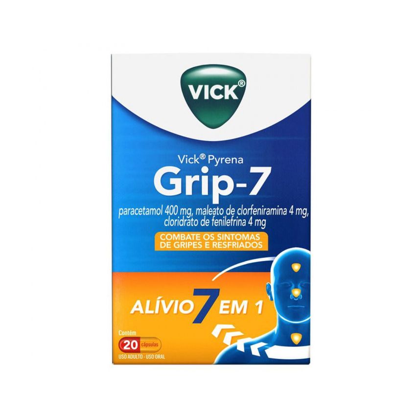 VICK PYRENA GRIP 7 COM 20 CAPSULAS