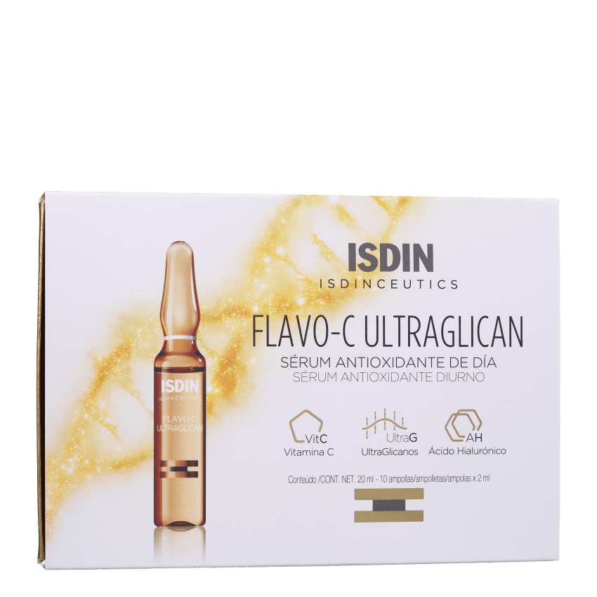ISDIN FLAVO-C ULTRAGLICAN SERUM ANTIOXIDANTE COM 10 AMPOLA 2ML 