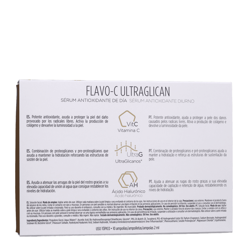 ISDIN FLAVO-C ULTRAGLICAN SERUM ANTIOXIDANTE COM 10 AMPOLA 2ML 