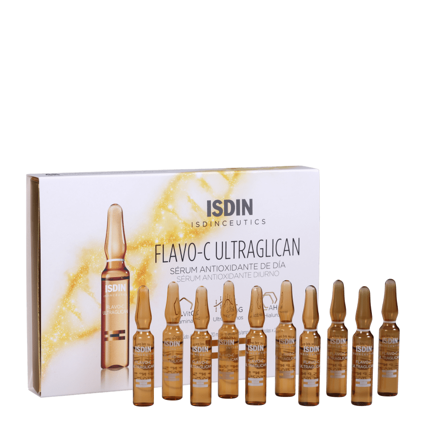 ISDIN FLAVO-C ULTRAGLICAN SERUM ANTIOXIDANTE COM 10 AMPOLA 2ML 