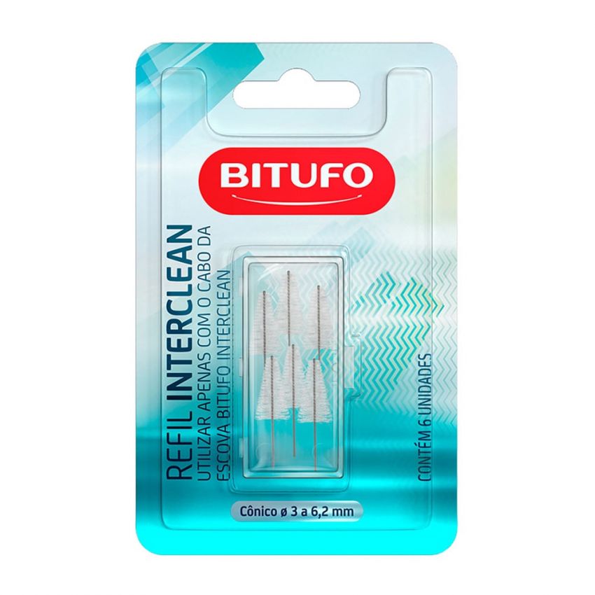REFIL ESCOVA BITUFO INTERDENTAL INTERCLEAN CÔNICO 6UND