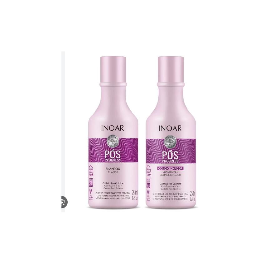 KIT INOAR PÓS PROGRESSIVA SHAMPOO 250ML+CONDICIONADOR 250ML