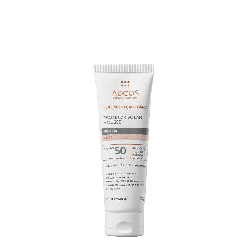 ADCOS PROTETOR SOLAR MOUSSE FPS50 BEGE 50G