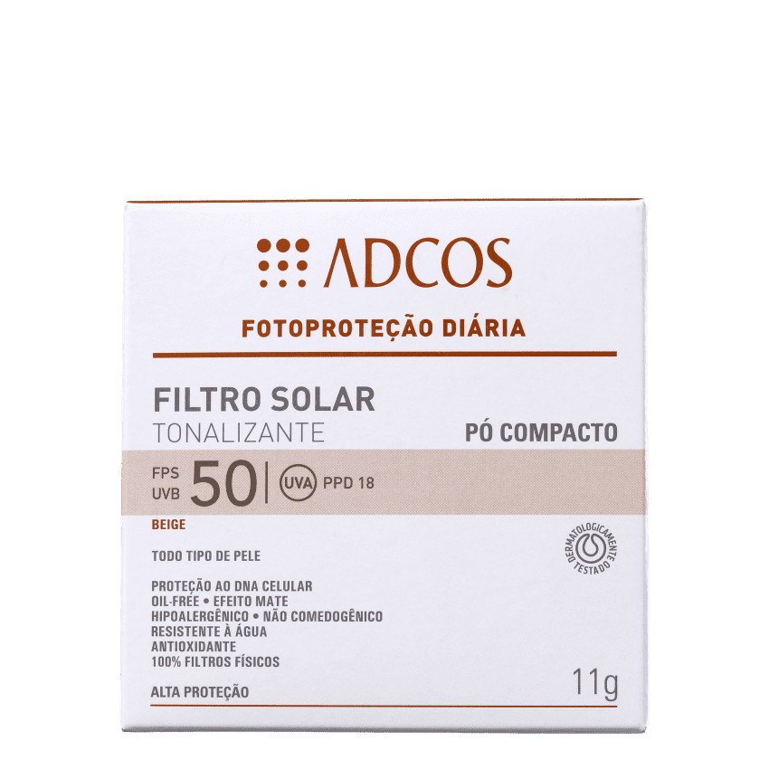 ADCOS PÓ COMPACTO FPS50 TONALIZANTE BEGE 11G