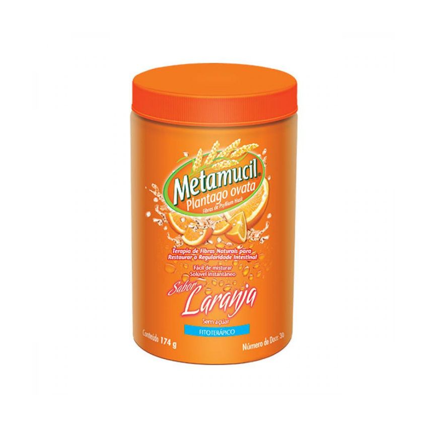 METAMUCIL FIBRAS 0,562G/G SABOR LARANJA COM 174 GRAMAS 