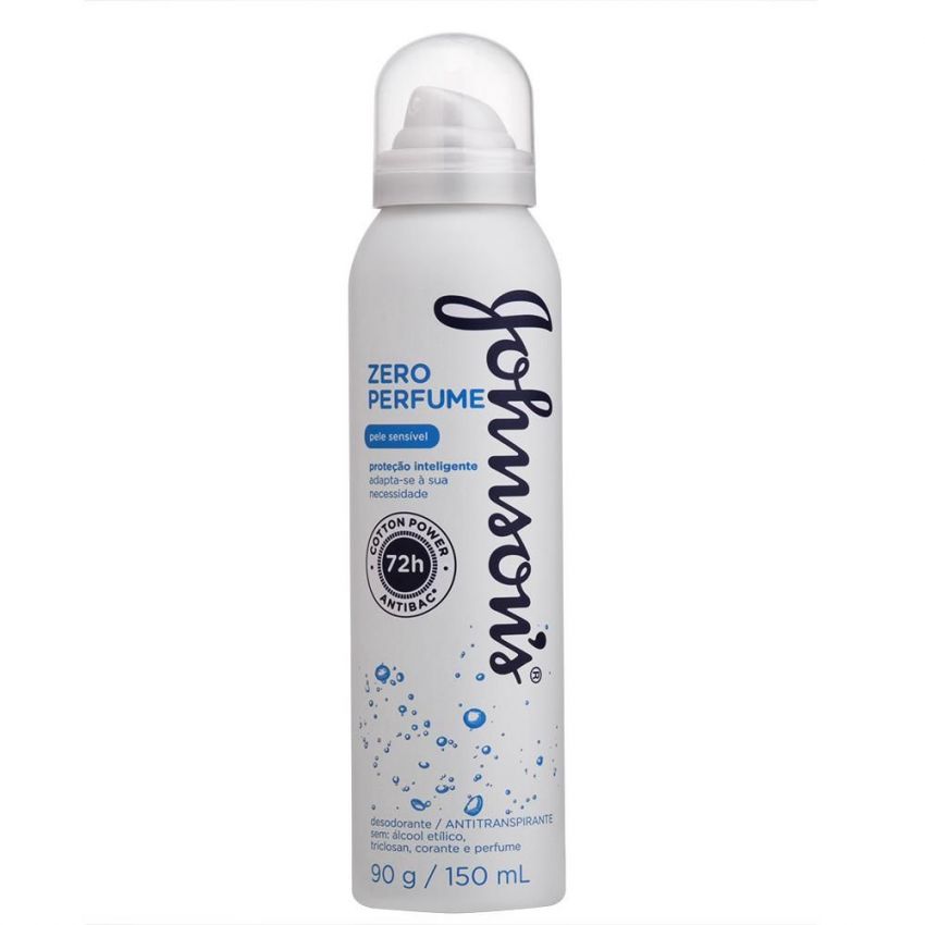 DESODORANTE AEROSOL JOHNSON´S ZERO PERFUME 150ML